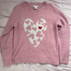 cupcakes & cashmere Pink Sweater with Heart Design